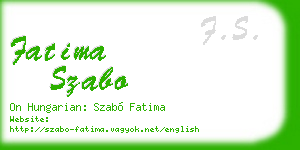 fatima szabo business card